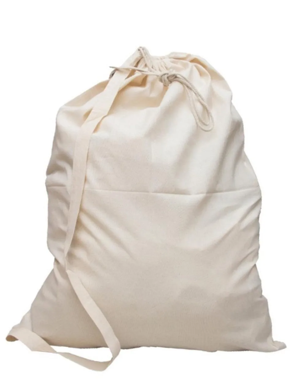 12 ct Premium Cotton Laundry Bags W/Shoulder Strap (Small-Medium-Large) - By Dozen