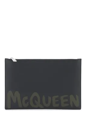 Alexander mcqueen graffiti flat pouch