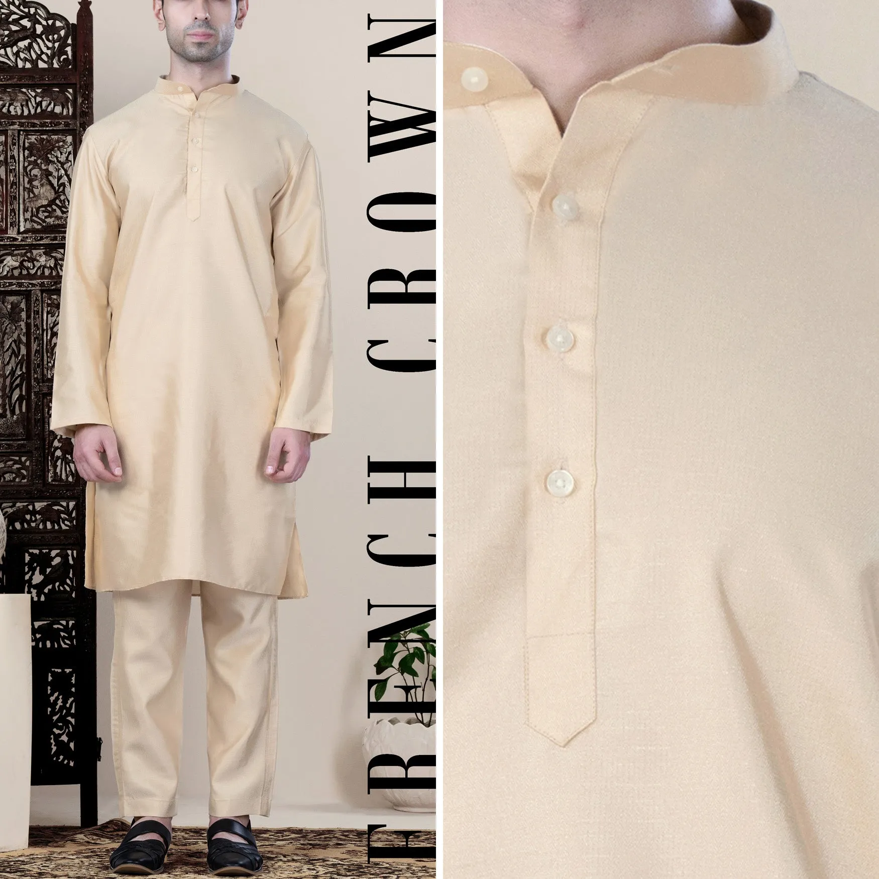 Almond Brown Viscose Kurta Set