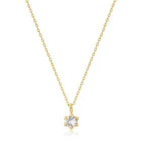 Ania Haie 14kt Gold White Sapphire Pendant Necklace