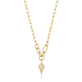 Ania Haie Gold Sparkle Drop Pendant Chunky Chain Necklace