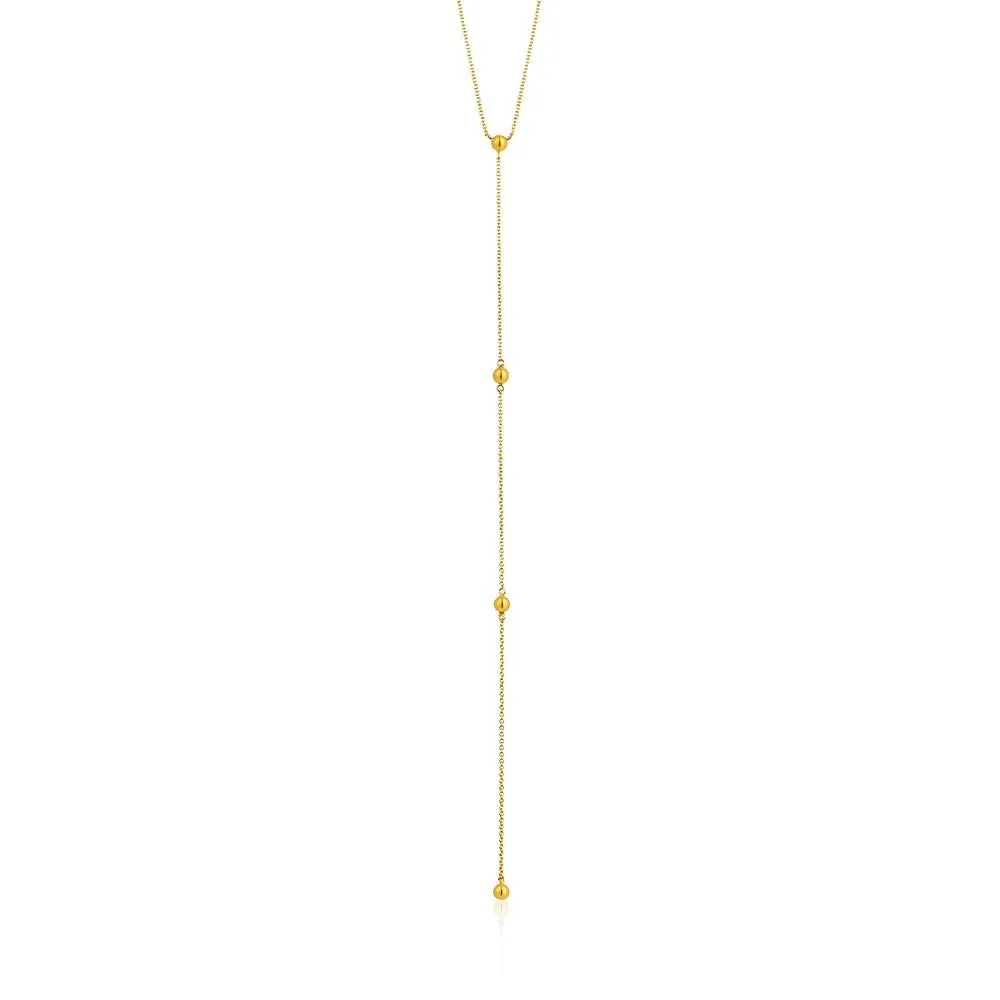 Ania Haie Modern Beaded Y Necklace - Gold