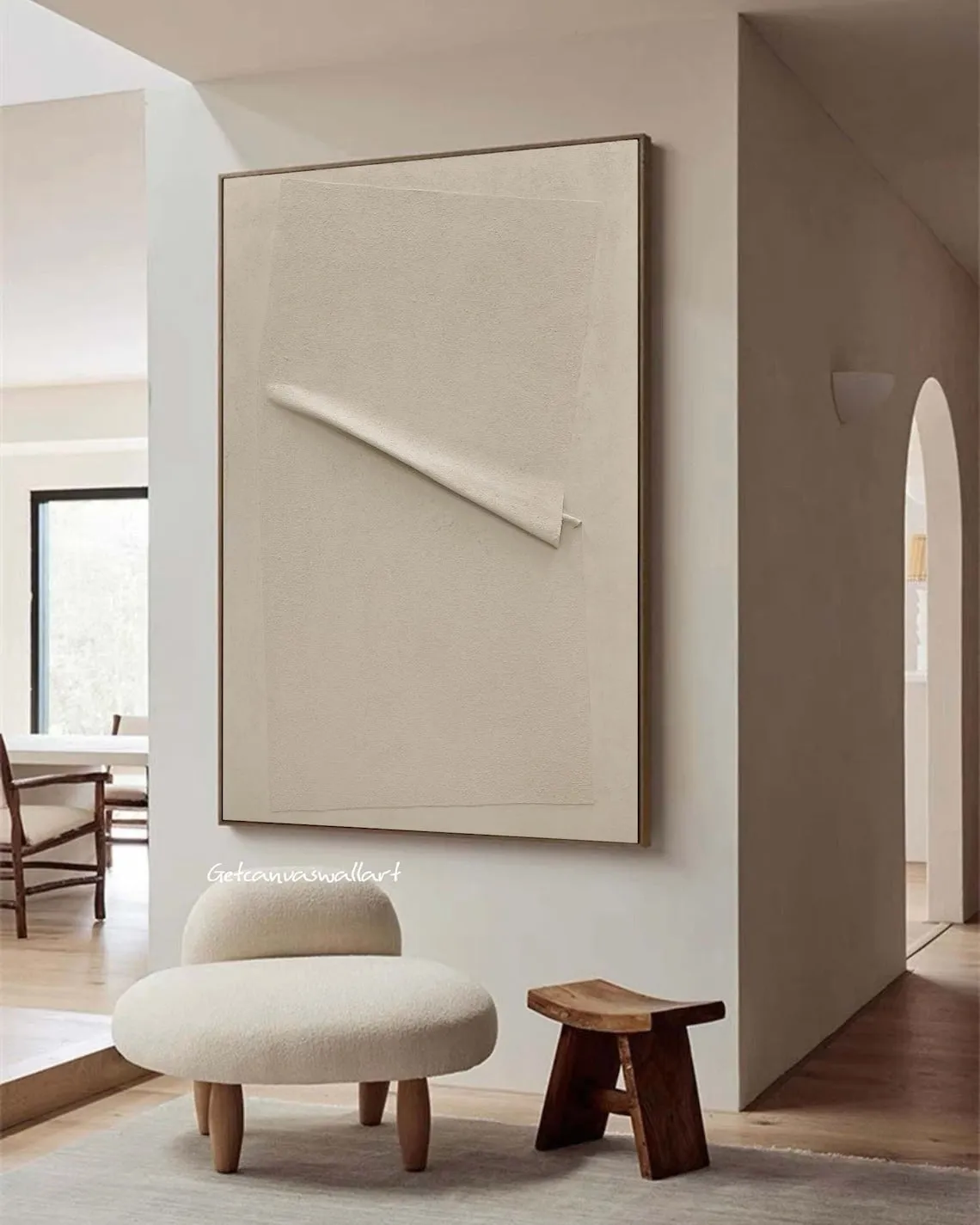 Beige Relief Canvas