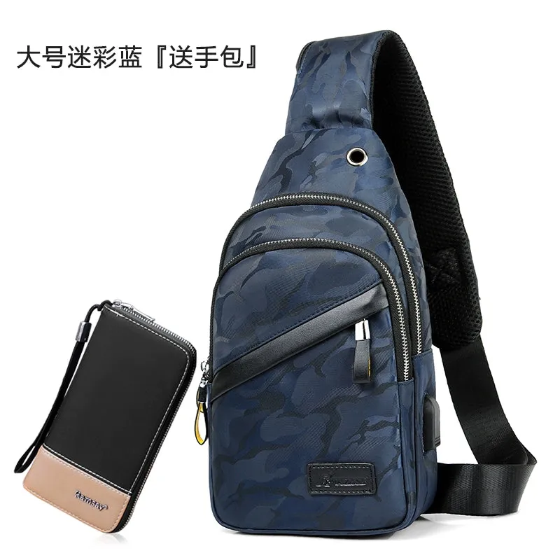 Binao Kangaroo Casual Oxford Cloth Men Chest Bag