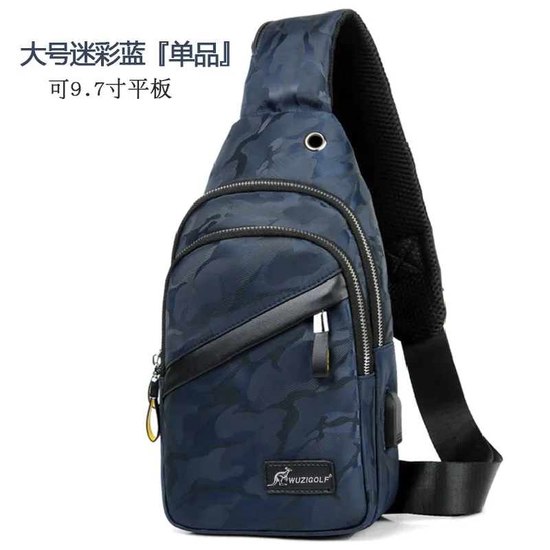 Binao Kangaroo Casual Oxford Cloth Men Chest Bag