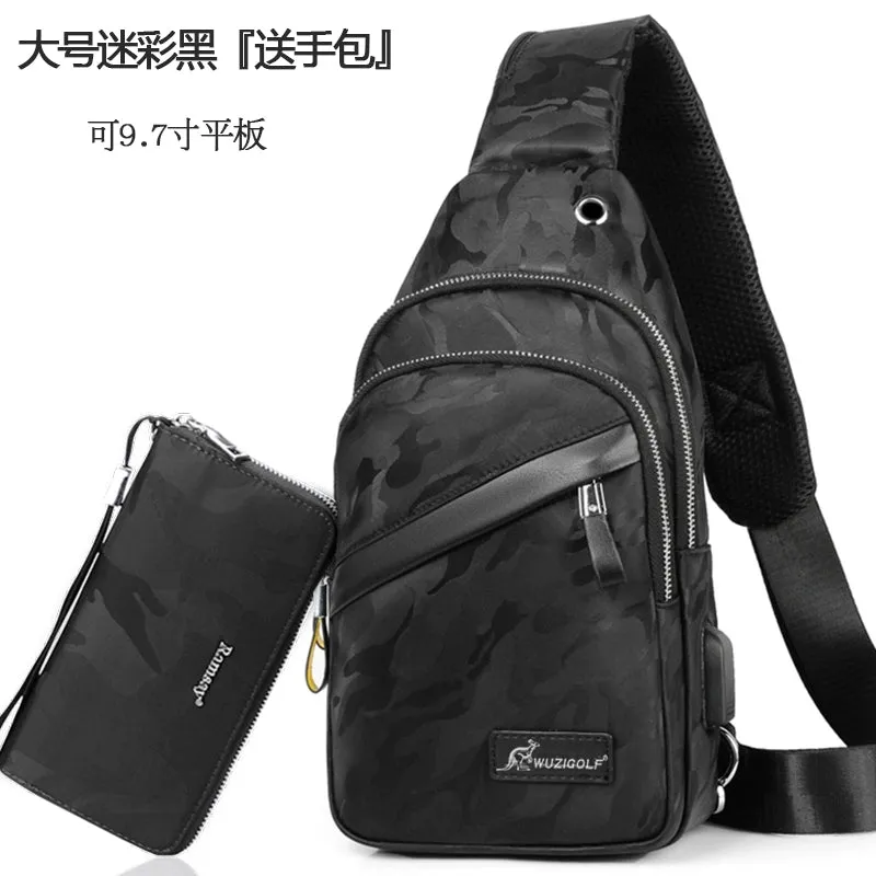 Binao Kangaroo Casual Oxford Cloth Men Chest Bag