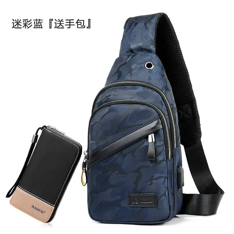 Binao Kangaroo Casual Oxford Cloth Men Chest Bag