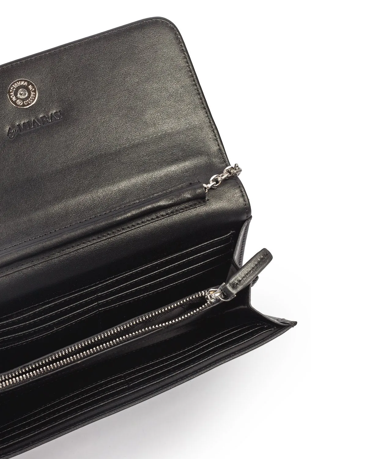 BLACK STANDARD WALLET ON CHAIN-GUNMETAL