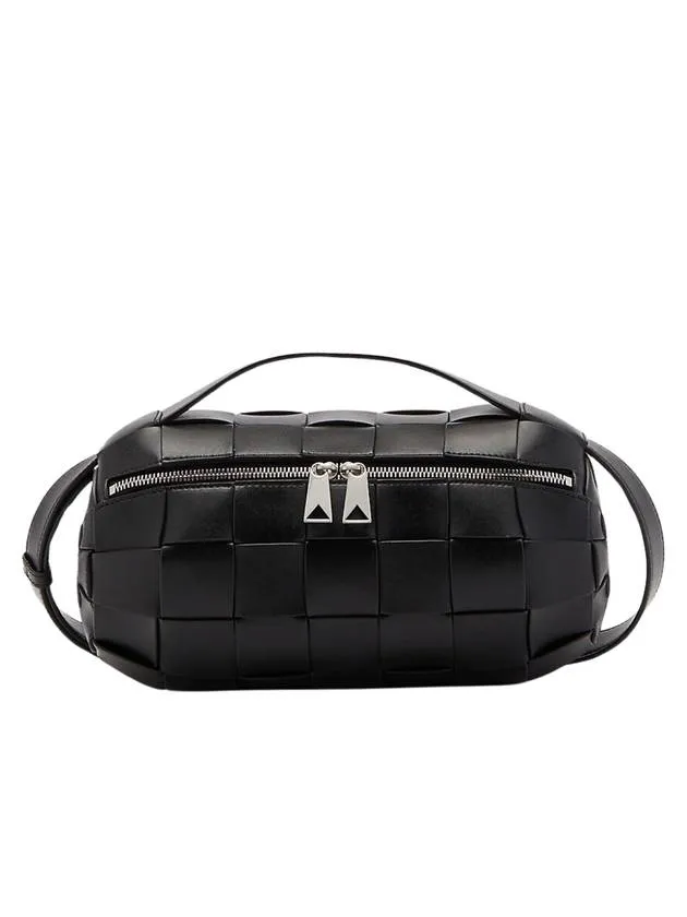 Boombox Small Calfskin Cross Bag Black