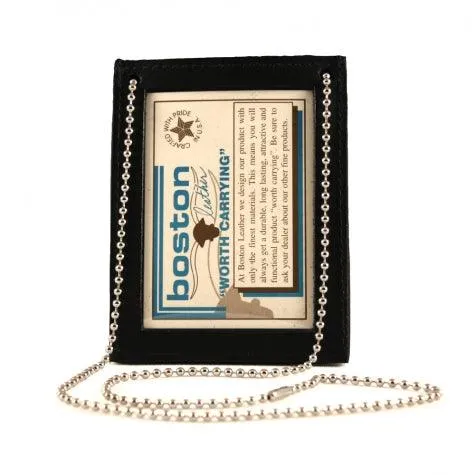 Boston Leather Neck Chain Double ID Holder