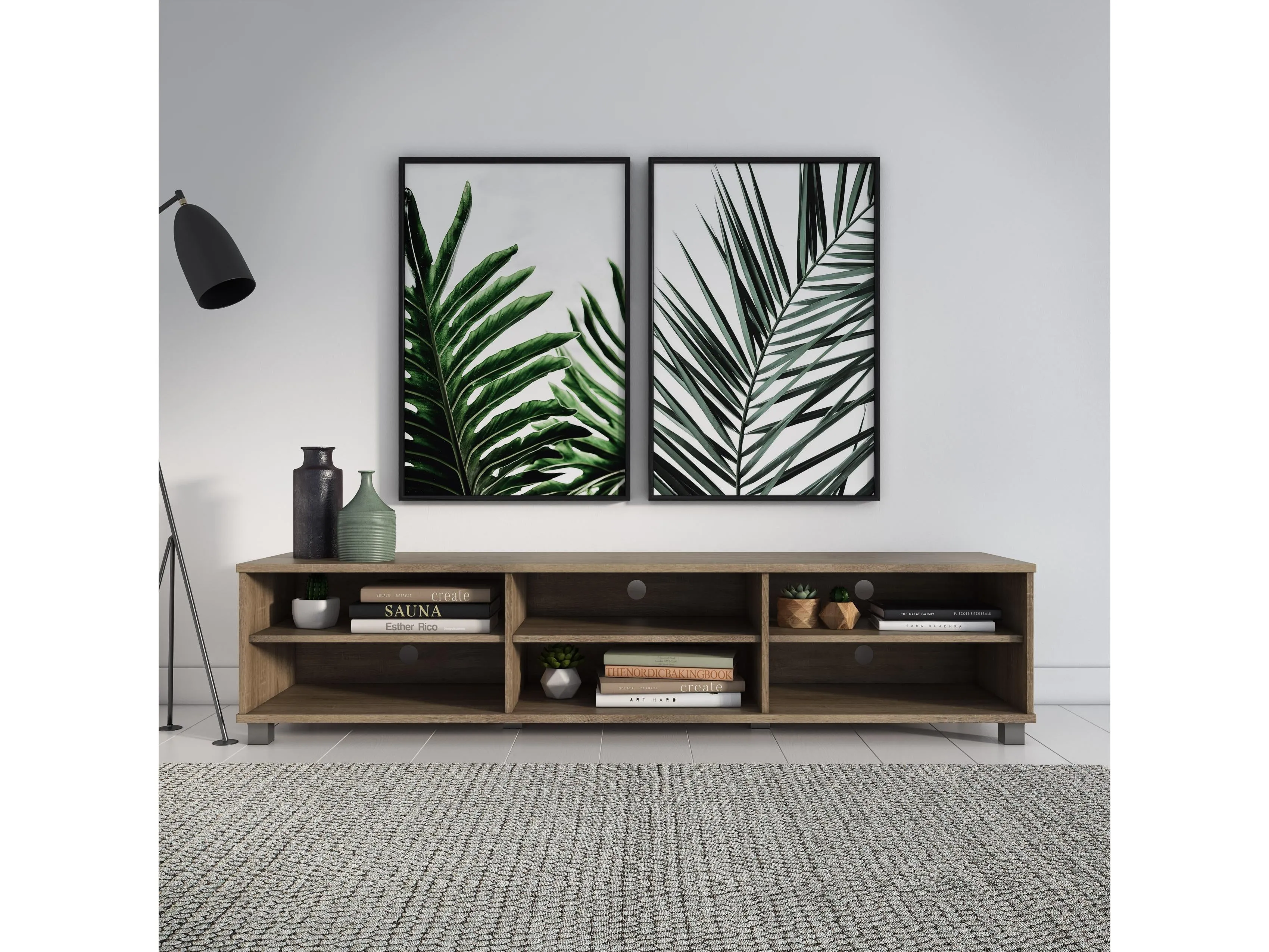 Brown Modern TV Stand, TVs up to 85"