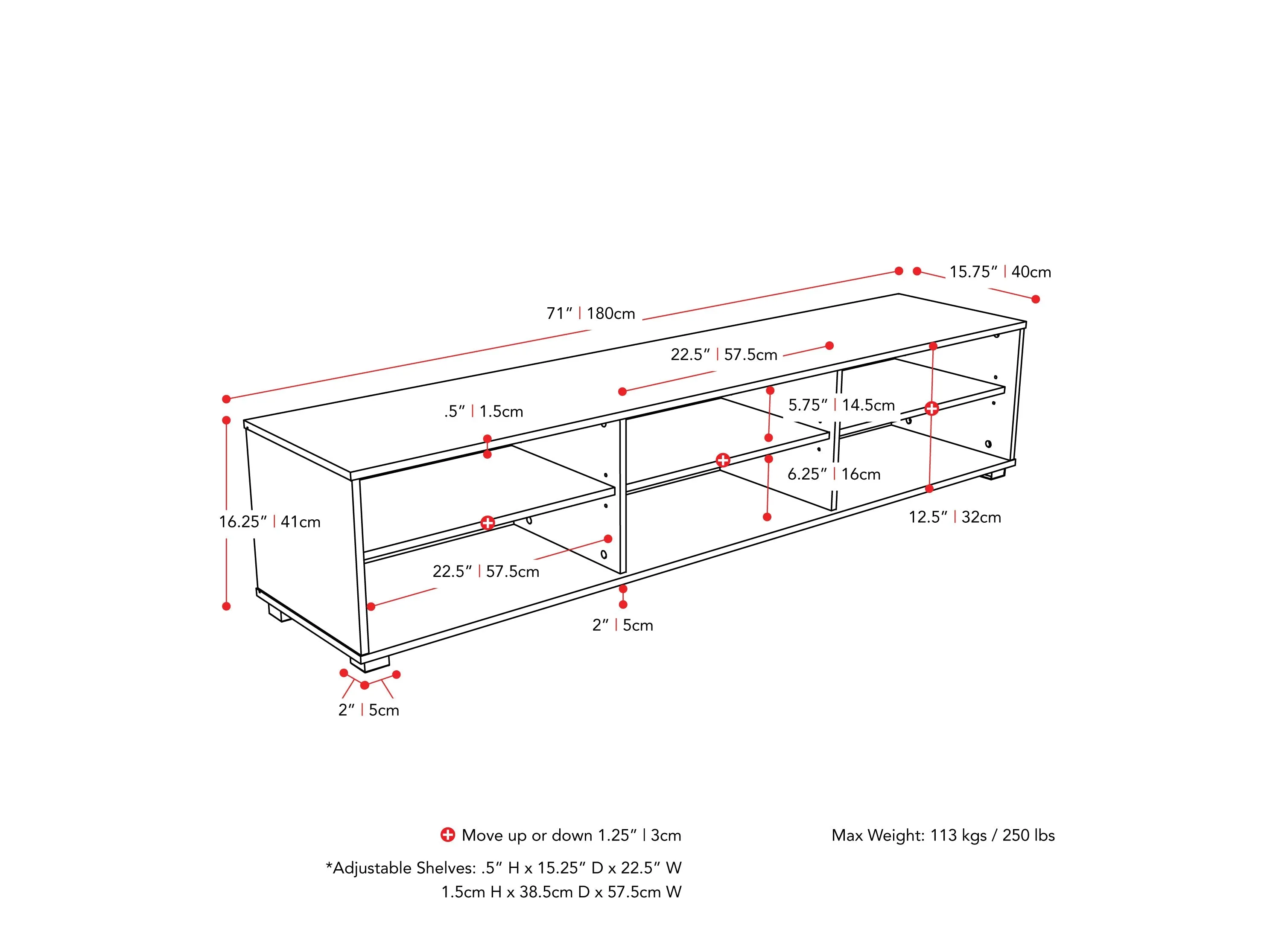 Brown Modern TV Stand, TVs up to 85"