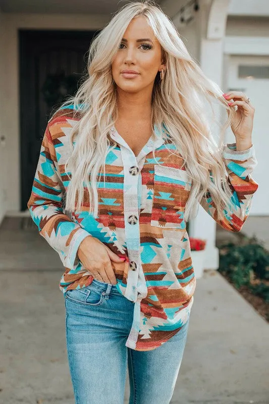 Buttoned Pocket Chest Long Sleeve Shirt