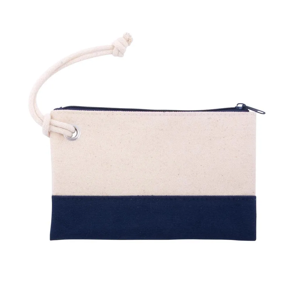 Canvas Rope Wristlet Zip Pouch