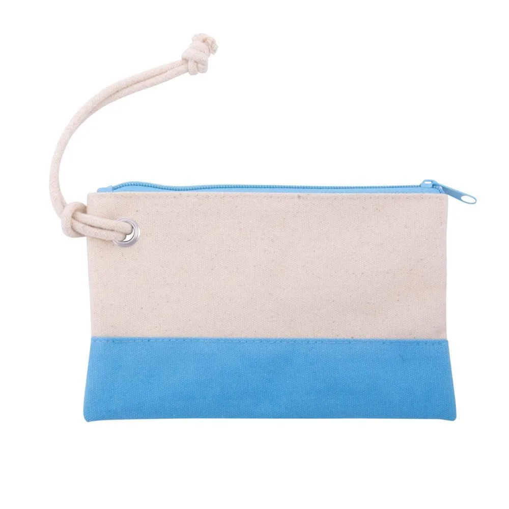 Canvas Rope Wristlet Zip Pouch