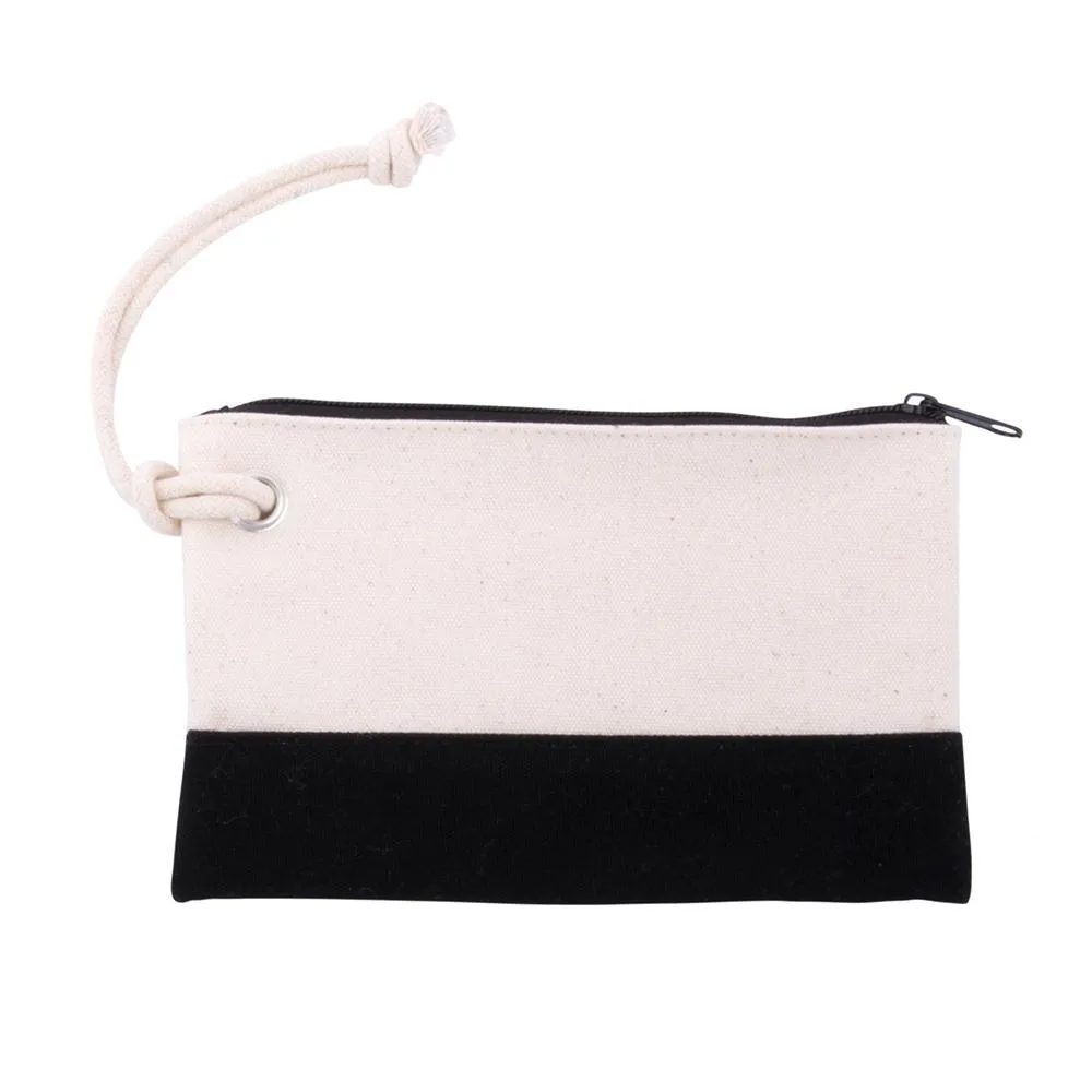 Canvas Rope Wristlet Zip Pouch