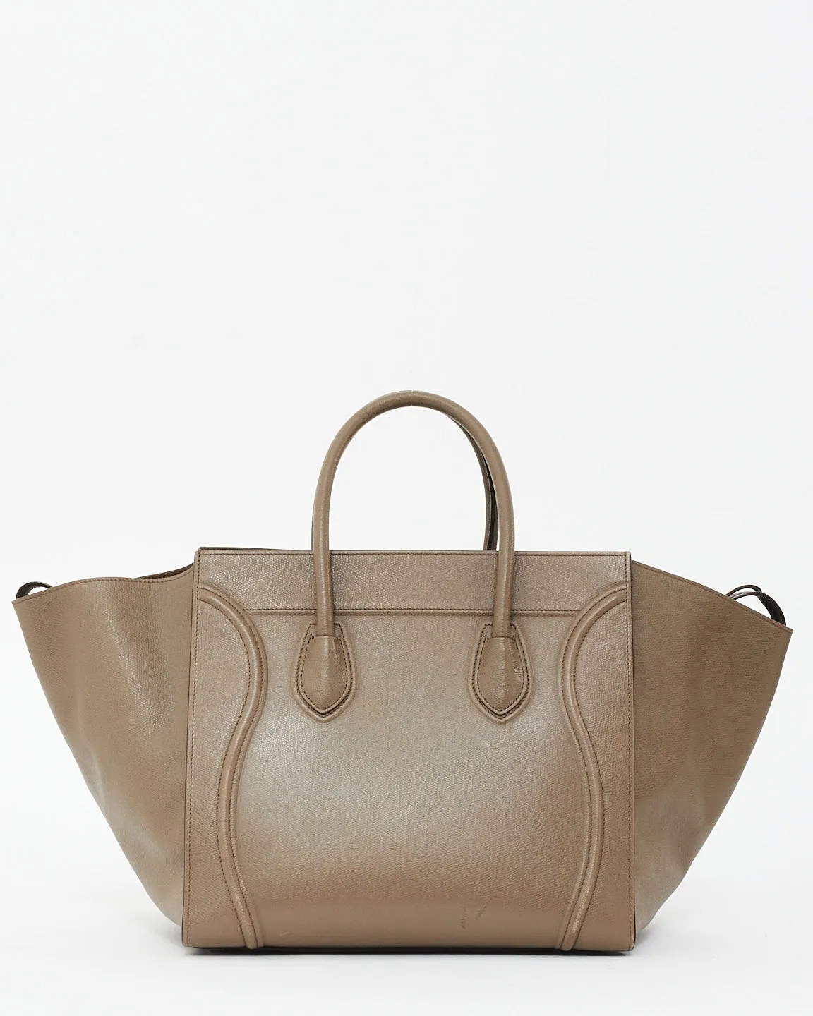 Celine Taupe Grained Leather Large Phantom Tote Bag