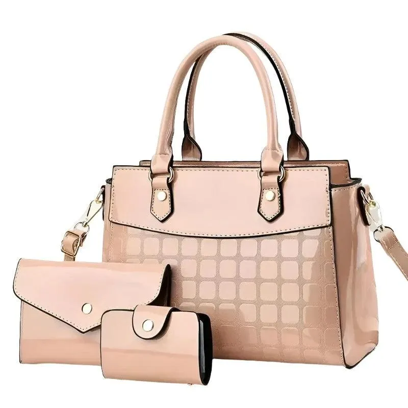 Chic Embossed Leather Handbag Set - Stylish and Practical