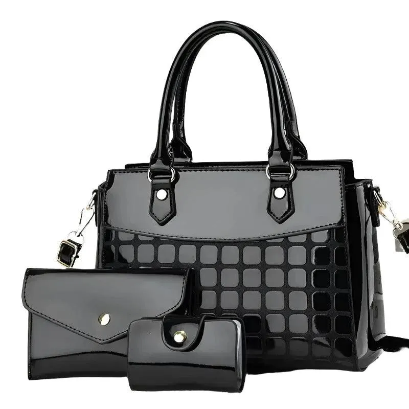 Chic Embossed Leather Handbag Set - Stylish and Practical