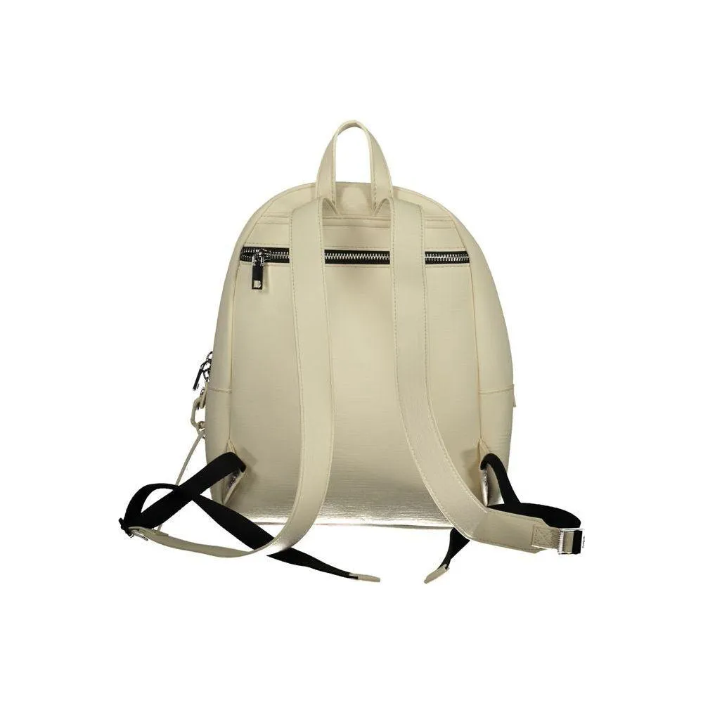 Desigual Chic White Contrast Detail Backpack