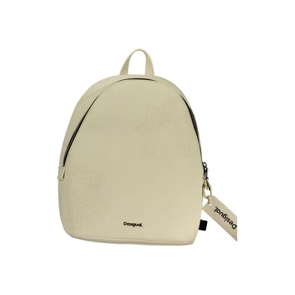 Desigual Chic White Contrast Detail Backpack