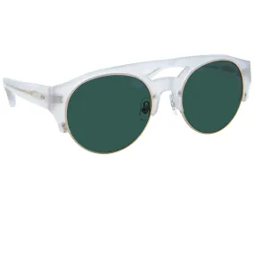 Dries Van Noten Ladies Oval Green Sunglasses DVN152C5SUN