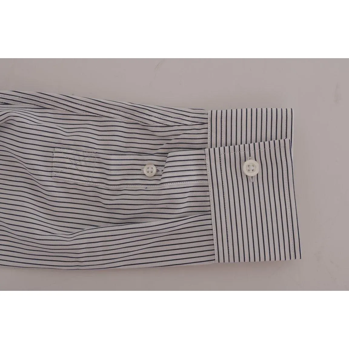 Frankie Morello Elegant White & Blue Striped Casual Shirt