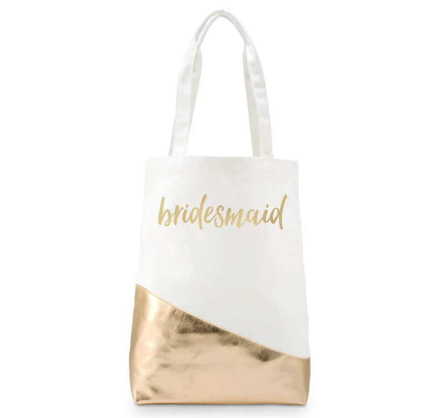 Gold Canvas Bridal Tote Bag