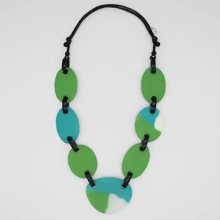 Green Orla Link Statement Necklace