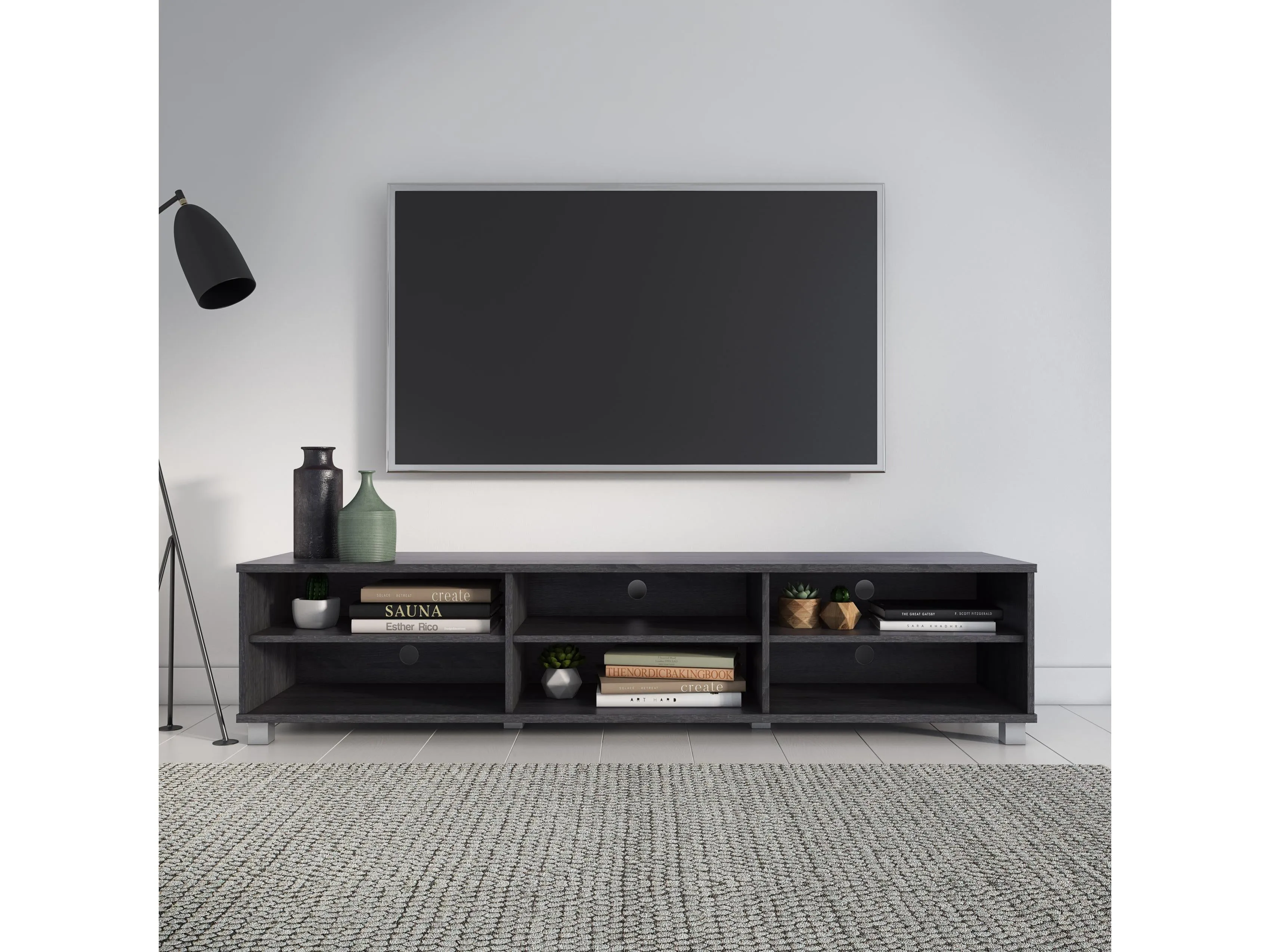 Grey Modern TV Stand, TVs up to 85"