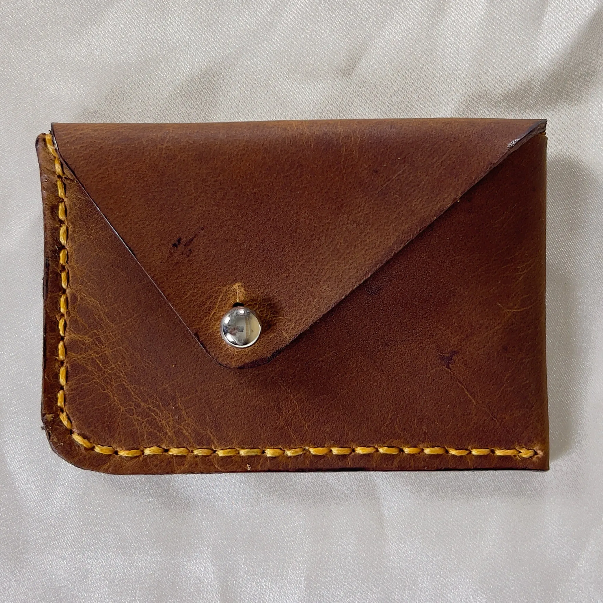 HAND SEWN LEATHER CARDHOLDER -STYLE 3-PIN