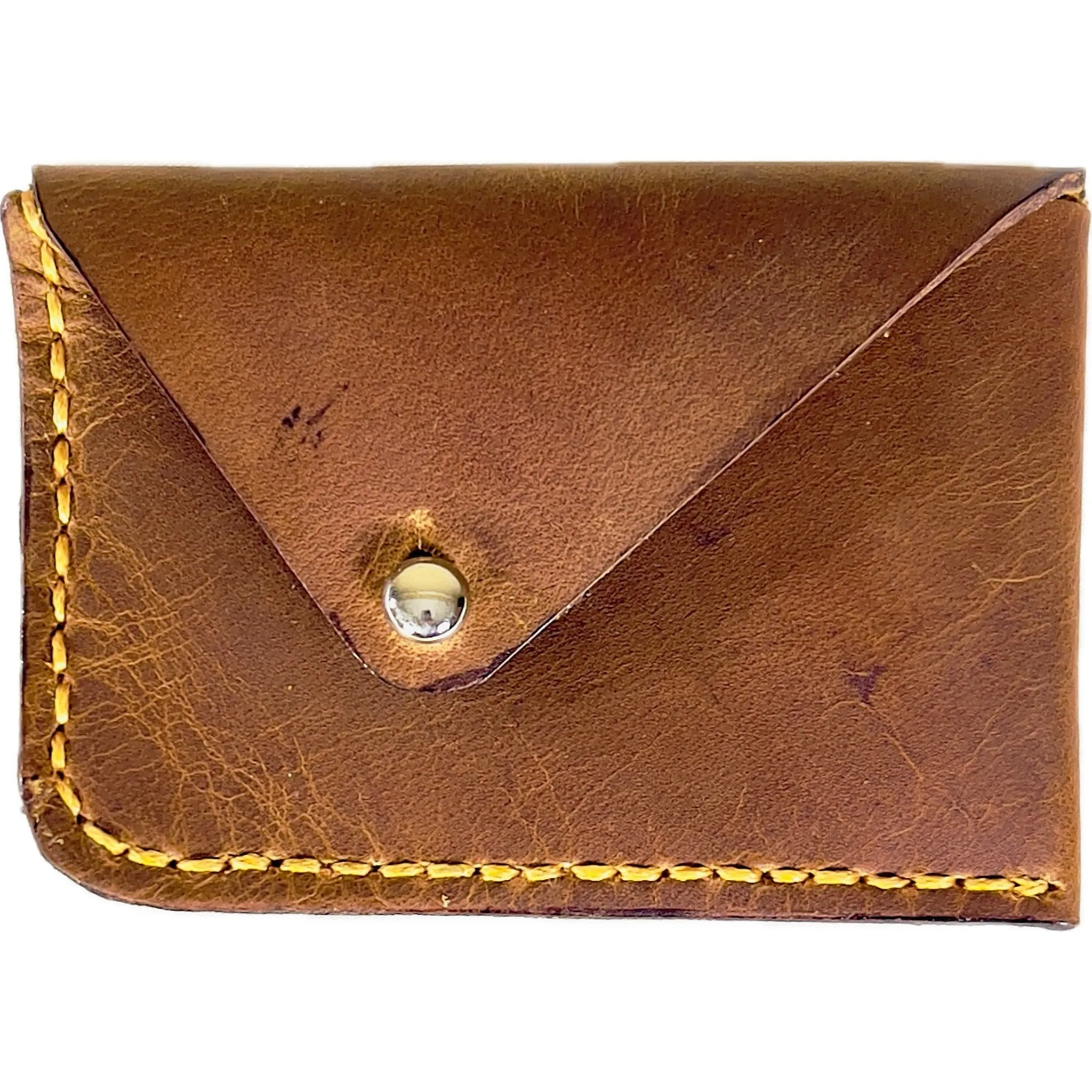 HAND SEWN LEATHER CARDHOLDER -STYLE 3-PIN