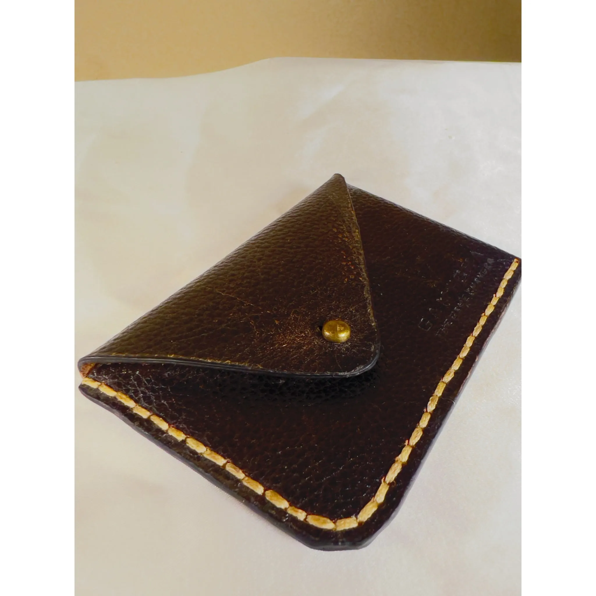 HAND SEWN LEATHER CARDHOLDER -STYLE 3-PIN