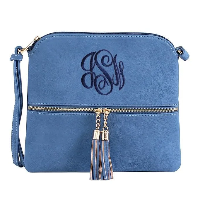 HY2038A Monogrammable Fashion Crossbody Bag With Tassel