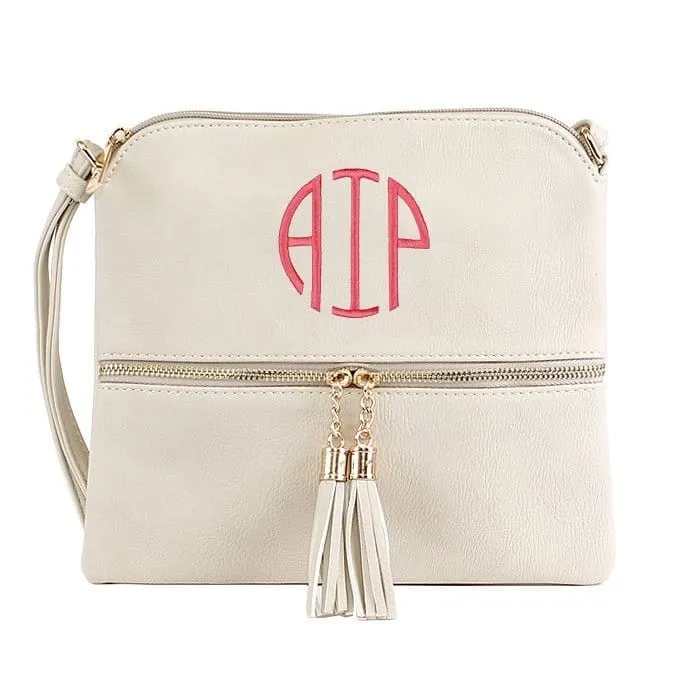 HY2038A Monogrammable Fashion Crossbody Bag With Tassel