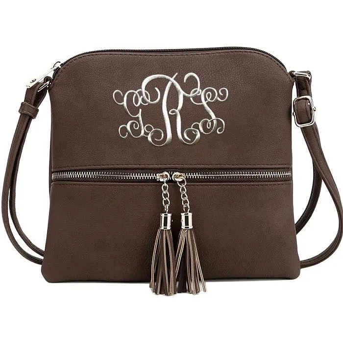 HY2038A Monogrammable Fashion Crossbody Bag With Tassel