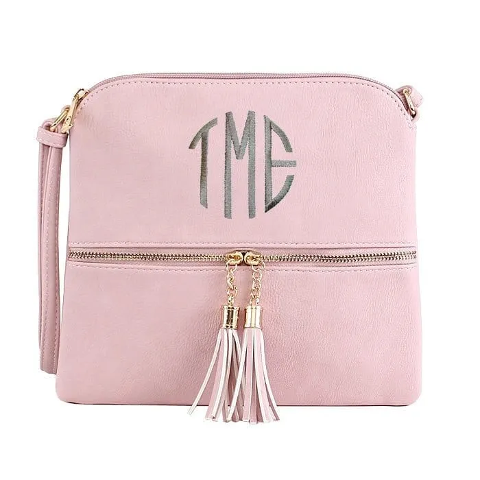 HY2038A Monogrammable Fashion Crossbody Bag With Tassel