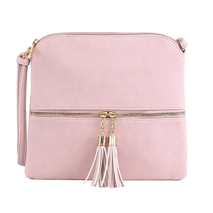 HY2038A Monogrammable Fashion Crossbody Bag With Tassel