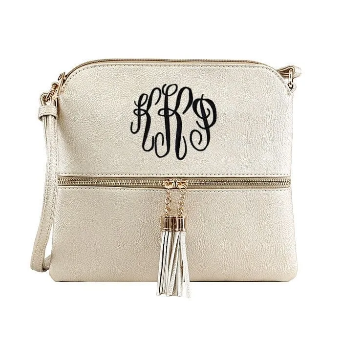 HY2038A Monogrammable Fashion Crossbody Bag With Tassel