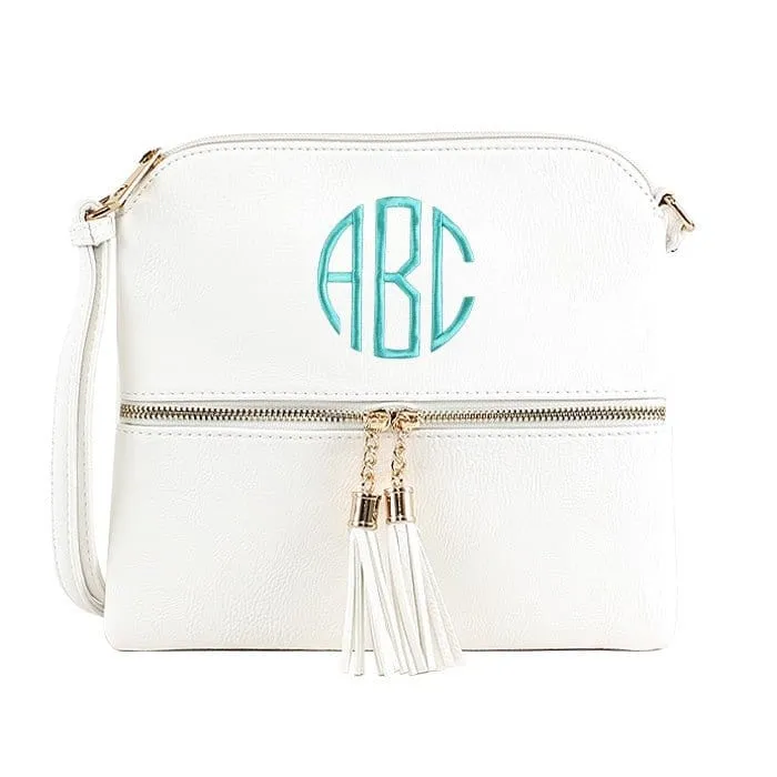 HY2038A Monogrammable Fashion Crossbody Bag With Tassel