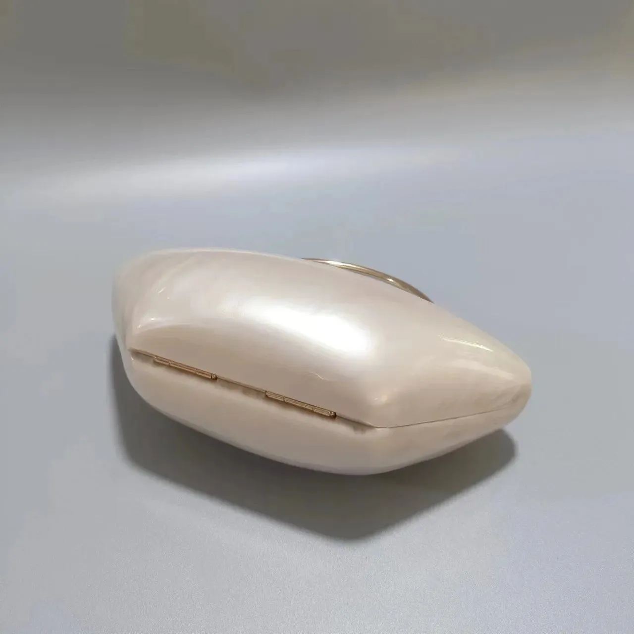 Iridescent Pearl Shell Acrylic Clutch Bag