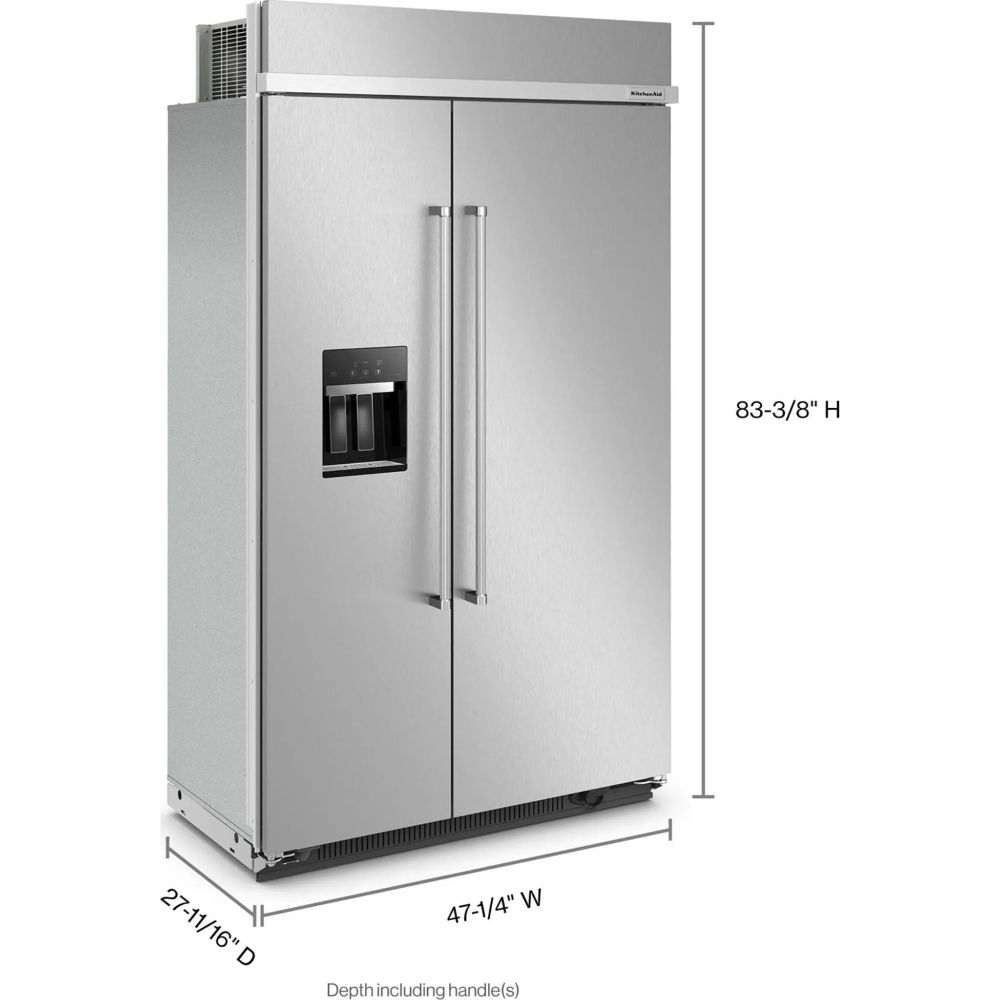 KitchenAid  29.4 cu. ft. 48" Built-In Side-by-Side Refrigerator with Ice and Water Dispenser (KBSD708MPS)