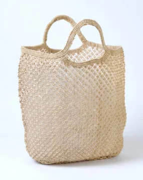 Large Jute Macrame Shopping Bag - Various Colours