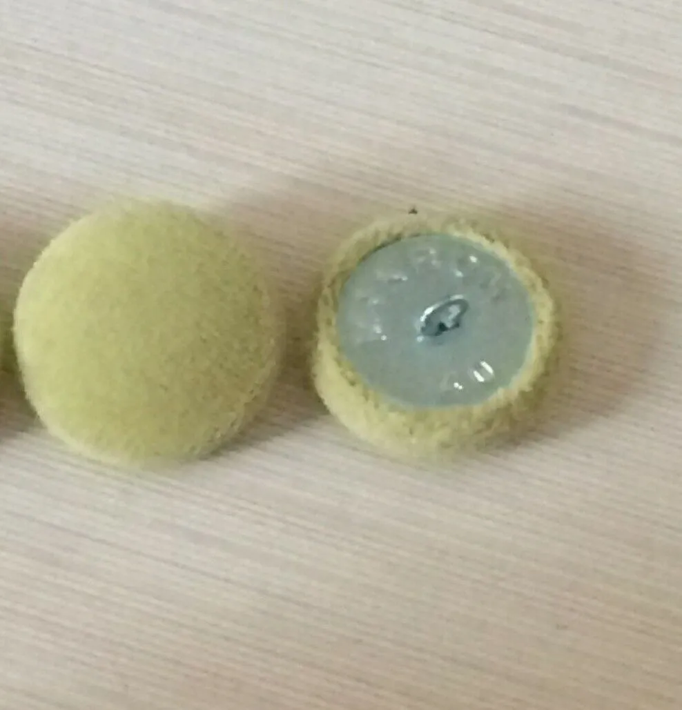 Light Green Velvet Buttons - Choice of Sizes