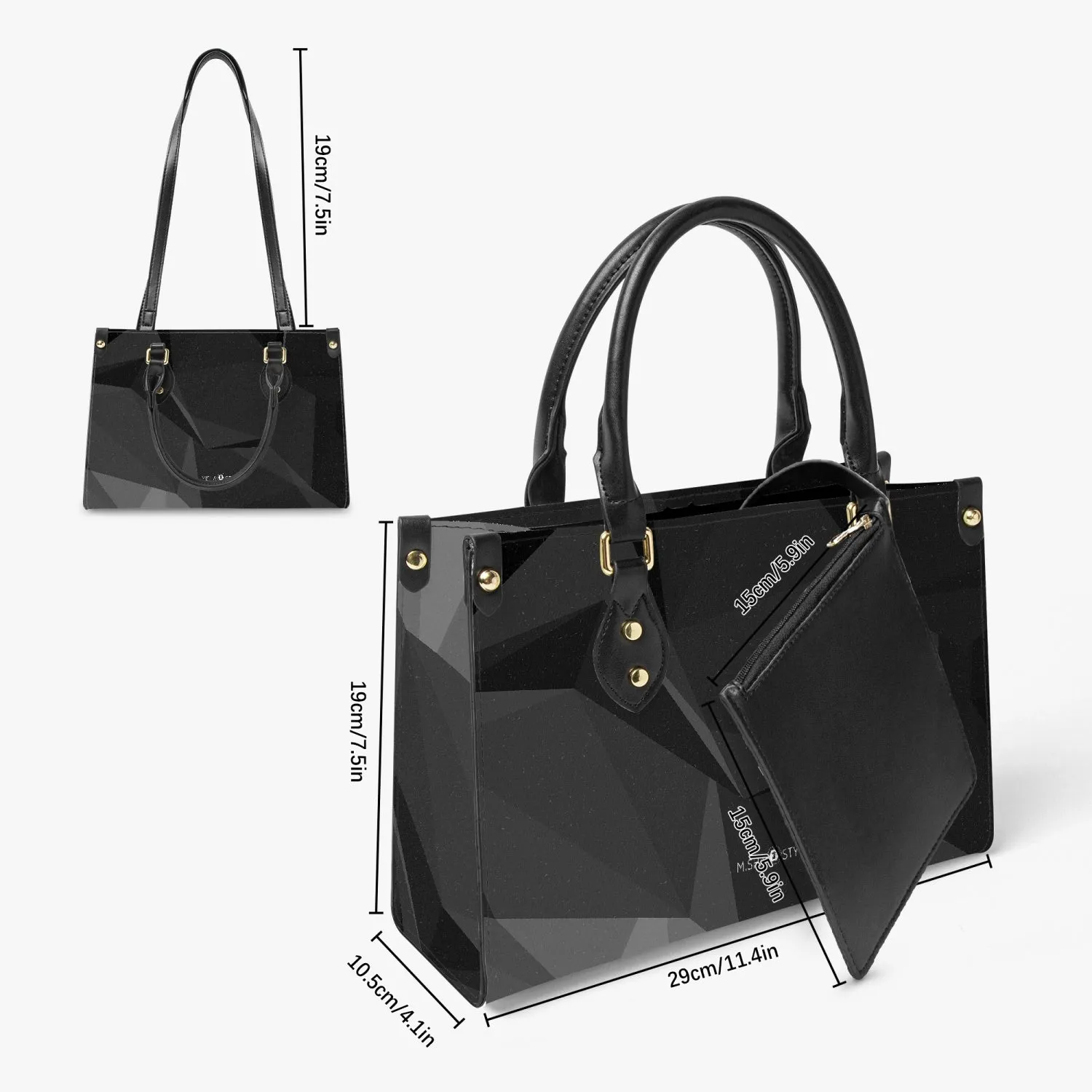 Long Strap and Inner Tote Bag - Black Hand