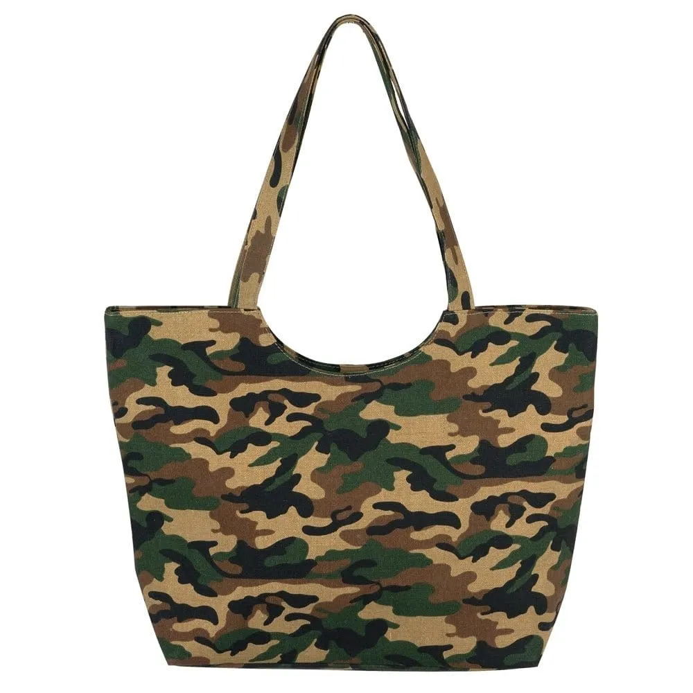 MB0130 Camo Print Tote Bag