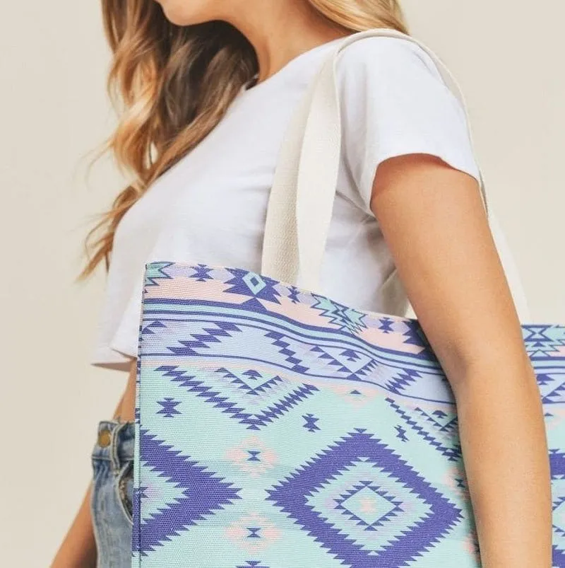 MB0140 Tribal Pattern Beach Tote Bag