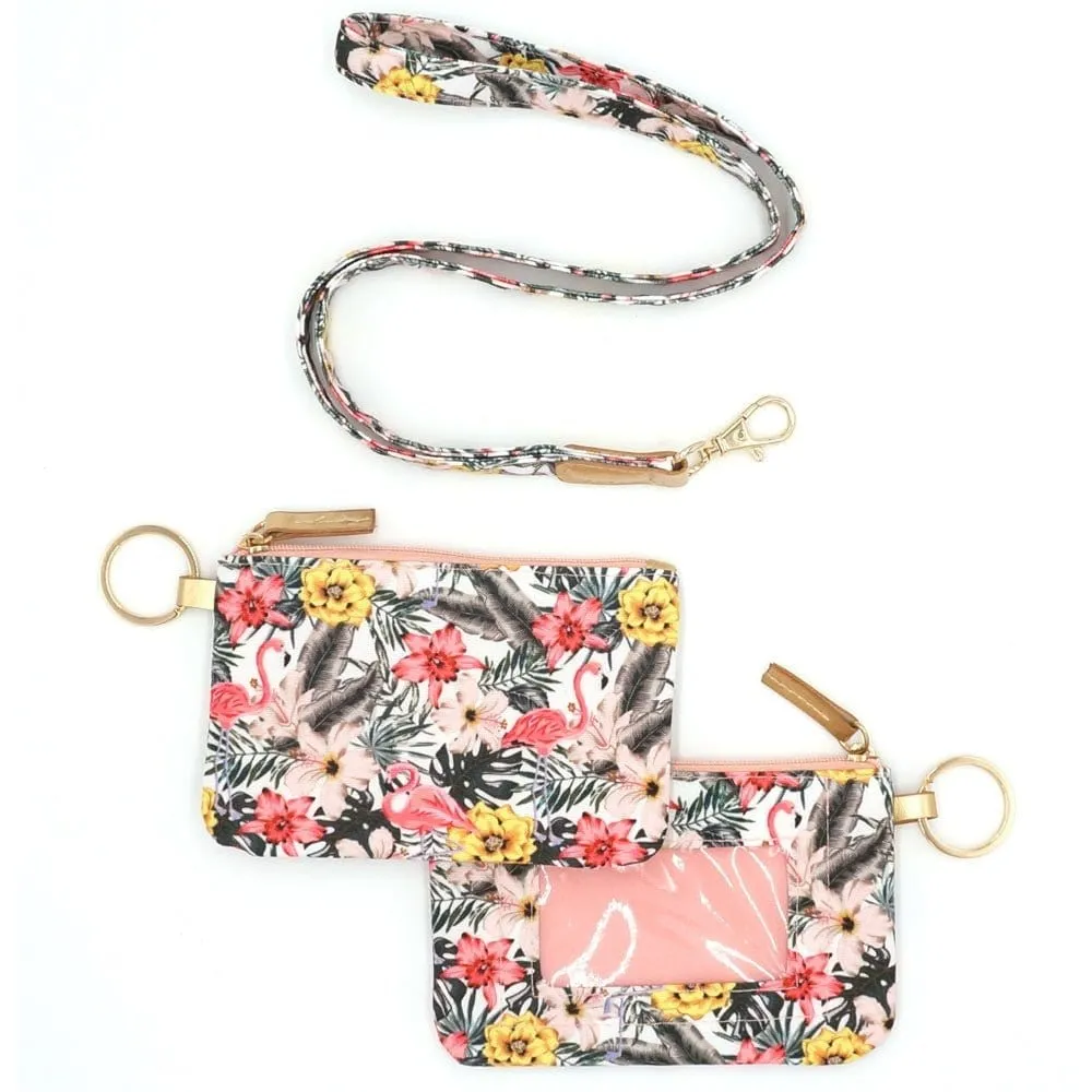 MB0149 Tropical Flamingo Lanyard ID Wallet