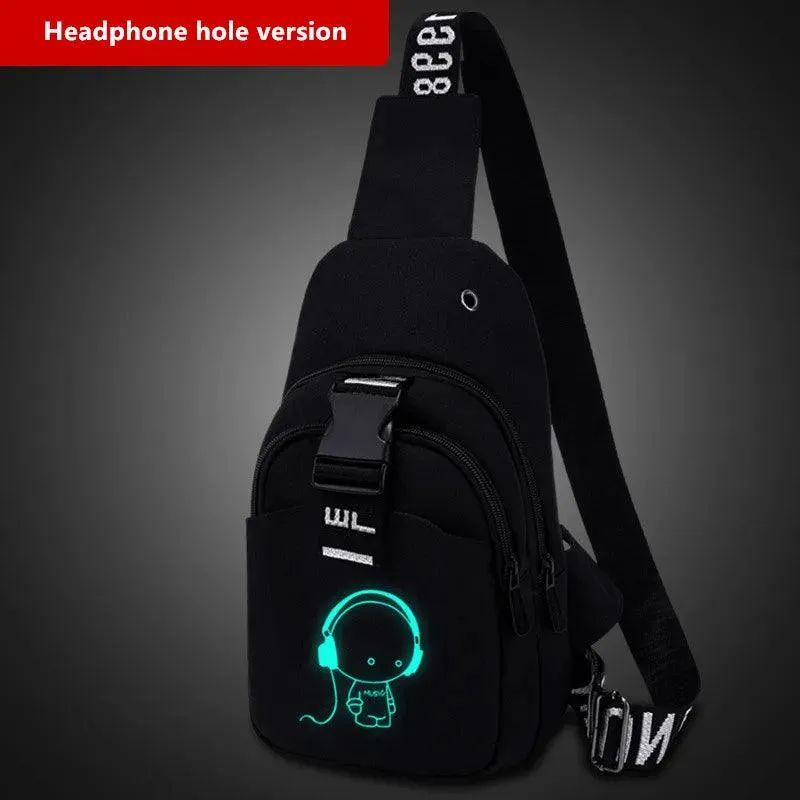 Multifunction Fashion Men Crossbody Bags USB Charging Chest Pack