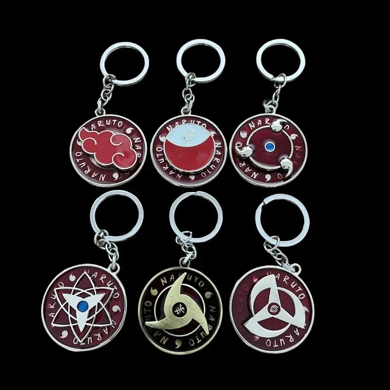 Naruto Anime | Akatsuki Logo Spinning | Metal Keychain